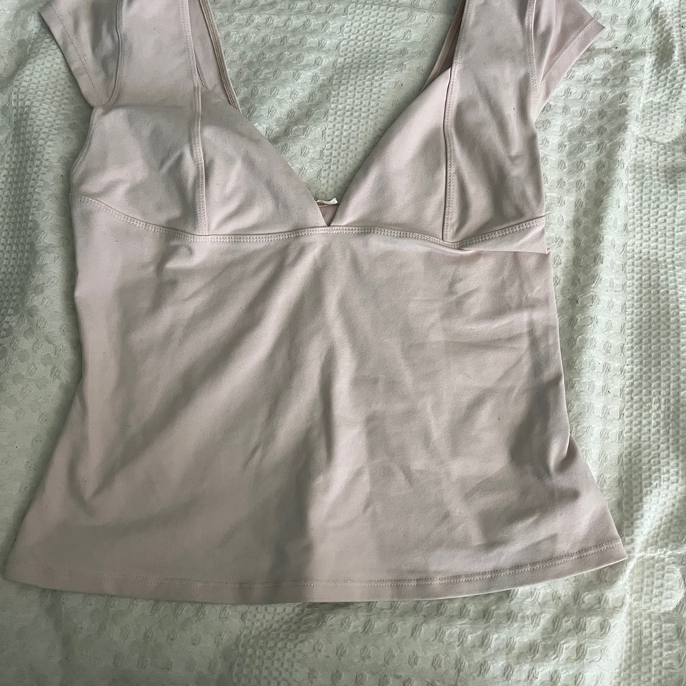 Free People Pink V-Neck Top